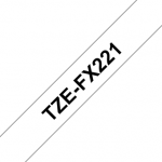 Brother | TZe-FX221 Flexible ID Laminated Tape | Black on White | TZe | 8 m | 0.9 cm TZEFX221 | 4977766693202