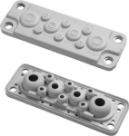 Przepusty boczne membranowe służą do wprowadzania kabli niskiego napięcia. Cechuje je odporność na promieniowanie UV, oleje oraz wysokie temperatury. Pokrywy posiadają stopień ochrony IP65 lub IP55. Montowane są za pomocą zacisk&oacute;w mocujących. 34.710  ...