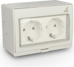 Gniazdo podw&oacute;jne Schuko natynkowe G2SN IP55&nbsp;"AQUA55" 55.49 | 5901769019058