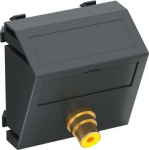 Media adapteris video tulpe 1x vietīgs, rozete-rozete 45x45mm, PC, pelēkmelna, 7021 6105009 | 4012195900306