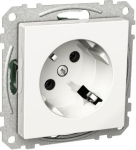 Socket-outlet, Exxact, 2P + E, 16A, side earth, with shutter, white WDE002330 | 3606480203596