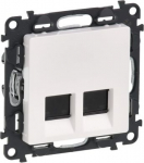Double RJ 45 socket Valena Life - Cat. 5e UTP - with cover plate - white 753141 | 3414970475190
