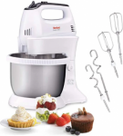 TEFAL HT312138 Quickmix | Hand Mixer | 300 W | Number of speeds 5 | Turbo mode | White/Stainless steel HT312138 | 3016661149344