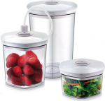 Caso | Vacuum Canister Set | 01260 | 3 canisters | White/Transparent 01260 | 4038437012606