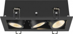 KADUX, recessed ceiling light, triple, 3000K, 38&deg;, IP 20, square, black 1007567 | 4024163278867