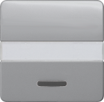 Rocker switch with window, with label for emergency switch for heating, 65x65mm, silver , DELTA profil 5TG7935 | 4001869072043