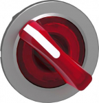 Head for illuminated selector switch, Harmony XB4, metal, red handle, 30mm, universal LED, 2 positio ZB4FK1443 | 3606489582166