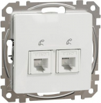 2xRJ11 socket, white, Sedna SDD111492 | 3606481466204