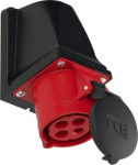 Wall mounted socket 30A 3P4W 3h IP44 UL, red 12491-3