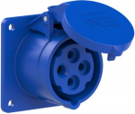 CEE-flanged socket 4x16A (3P+PE) 9h IP44 75x75 blue 314-9F7 | 9003399044656