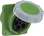 CEE-flanged socket 5x125A(3P+N+PE) 2h IP67 120x130 sloping green POWER TWIST 445-2 | 9003399140228