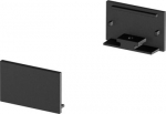 Flat end caps for the GRAZIA 20 flat surface-mounted profile in anodised aluminium, white and black. Package contents: 2 pieces. 1000561 | 4024163188531