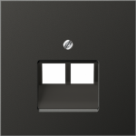 Metal cover plate for modular IAE/UAE data socket, anthracite, 2xRJ45, LS AL2969-2UAAN | 4011377012912