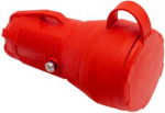 PRO rubber, red socket with cover 2P+E 16A 250V IP54 SRC250RD | 4752255025593