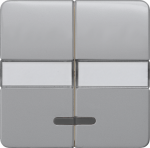 Rocker switch for double pushbutton, with window, with label for series, 65x65mm, silver, DELTA profil 5TG7937 | 4001869072425