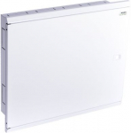 Metal Flat Flush-mounted enclosure, 3 rows (33MU), 99MU, sheetsteel white door, NPE terminals included 109820 | 8592765098207