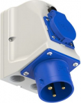 CEE-wall mounted plug 3x32A (2P+PE) 6h IP44 blue, with safety socket 95223-6 | 9003399993541