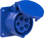 CEE-flanged socket 5x16A (3P+N+PE) 9h IP44/IP54 75x75 blue 315-9F7 | 9003399045400