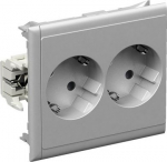 2-gang socket outlet CYB-PS aluminium, Thorsman 5940013 | 7315880107286