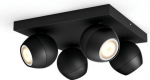 Hue BUCKRAM quadruple spot, black 4x5.5W White Ambiance + Dimmer 929003048301 | 8719514339163