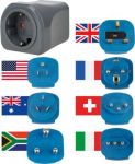 Travel plug set, adapters with various attachments, 7 plug inserts 1508160-1508060- | 4007123117192