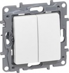 One-way switch Niloe - 2-gang - 10 AX - 250 V - automatic terminals - white 764506 | 3414970682123
