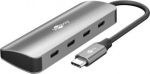 Goobay Slim 4-Port USB-Hub, USB-C auf USB-C, 10 Gbit/s, Grey | 76565 76565 | 4040849765650