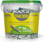 Nylon dowel set 6x30, TX6, with screws 4.5x40, 300pcs. TAK300 | 8033712907222