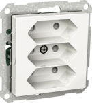 3 Socket-outlet, Exxact, 2P, 2.5A, universal, with shutter, white WDE002279 | 3606480204432
