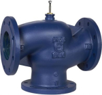 VG311F Globe Valve, 3-Way, DN150, Flanged, Kvs 300 m&Acirc;&sup3;/h, Cast Iron Body and Seat, Brass Plug. VG311F-150C | 3606489646301