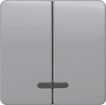 1+1 Rocker switch with window for pushbutton, 65x65mm, silver, DELTA profil 5TG7938 | 4001869072166