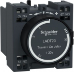 Time delay auxiliary contact block, TeSys Deca, 1NO+1NC, on delay 1-30s, front, spring terminals LADT23 | 3389110821437