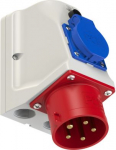 CEE-wall mounted plug 5x32A (3P+N+PE) 6h IP44 red, with safety socket 95225-6 | 9003399805080