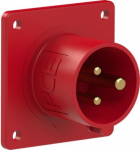 CEE-flanged plug 3x16A (2P+PE) 9h IP44 red 70x70 613-9 | 9003399066399