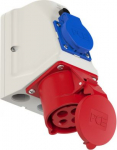 Wall mounted socket 4x32A (3P+PE) 6h IP44 + SCHUKO, red 9224-6W | 9003399204647