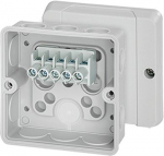 Junction box DE 9326 Z 88x88x50mm IP55 grey with 5x2.5mm&sup2; terminal 6000661 | 4012591606611