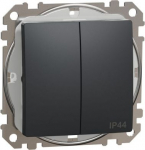 Two gang switch IP44 10AX anthracite Sedna Design SDD214105 | 3606481482198