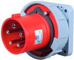 CEE Panel Plug 5x63A (3P+N+E) 6h IP67 TWIST red 635-6 | 9003399067808