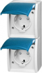 2gang For vertical installation. With screwless terminals. Prewired with hinged lids, 2 P + E, 2CKA002084A0719 | 4011395114957