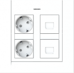 Includes:   - 1x Surface mounting box 2 columns T1192.   - 1x Styling cover T1172 BL.   - 1x Double Schuko socket outlet T1088 BL.   - 1x Double support for data outlets T1016.3 BL.   Length x Width x Height: 175 x 176 x 45 mm. 2CLA112000T1001 | 8427 ...