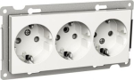 3 Socket-outlet, Exxact, 2P + E, 16A, side earth, with shutter, white WDE002278 | 3606480204333