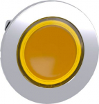 Head for illuminated push button, Harmony XB4, metal, yellow flush, 30mm, universal LED, stay put, p ZB4FW383 | 3606489582708