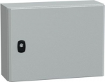Wall mounted steel enclosure, PanelSeT S3D, plain door, with mounting plate, 300x400x150mm, IP66, IK NSYS3D3415P | 3606480159688