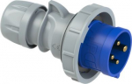CEE Industrial plug 4x32A (3P+PE) 9h IP67 TT SHARK blue/grey 0242-9TT | 9003399236860