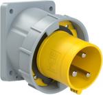 CEE-flanged plug angled 3x63A (2P+PE) 4h IP67 POWER TWIST yellow 733-4 | 9003399946332