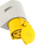 Wall mounted socket 3x32A (2P+PE) 4h IP44, yellow 123-4 | 9003399021060