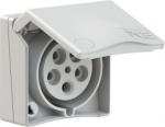 CEE-flanged socket Design 5x32A (3P+N+PE) 6h IP44, 400 V (50+60 Hz), grey 855-6GV | 9003399685132