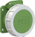 CEE flanged socket 2x32A 2h 24/42VAC 300Hz IP66/IP67 green TWIST 54x60 3922-2F9V