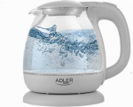 Adler | Kettle | AD 1283G | Standard | 1100 W | 1 L | Plastic/Glass | 360&deg; rotational base | Grey AD 1283G | 5902934833417