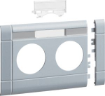 Frontplate 2-gang socket outlet for BRH 100 with LF stackable hfr alu lacquered GB10021LAN | 4012740851572